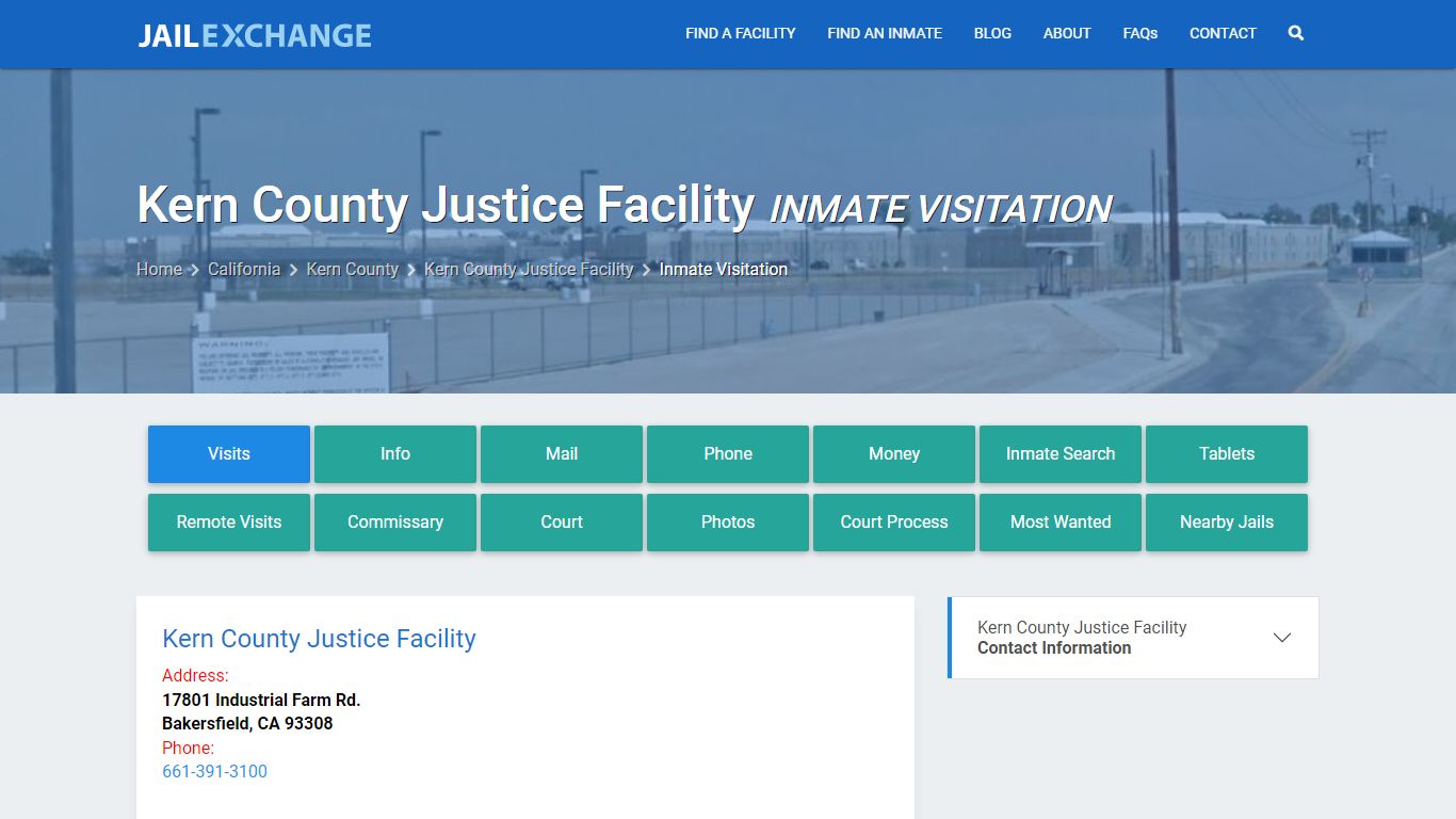 Inmate Visitation - Kern County Justice Facility, CA - Jail Exchange