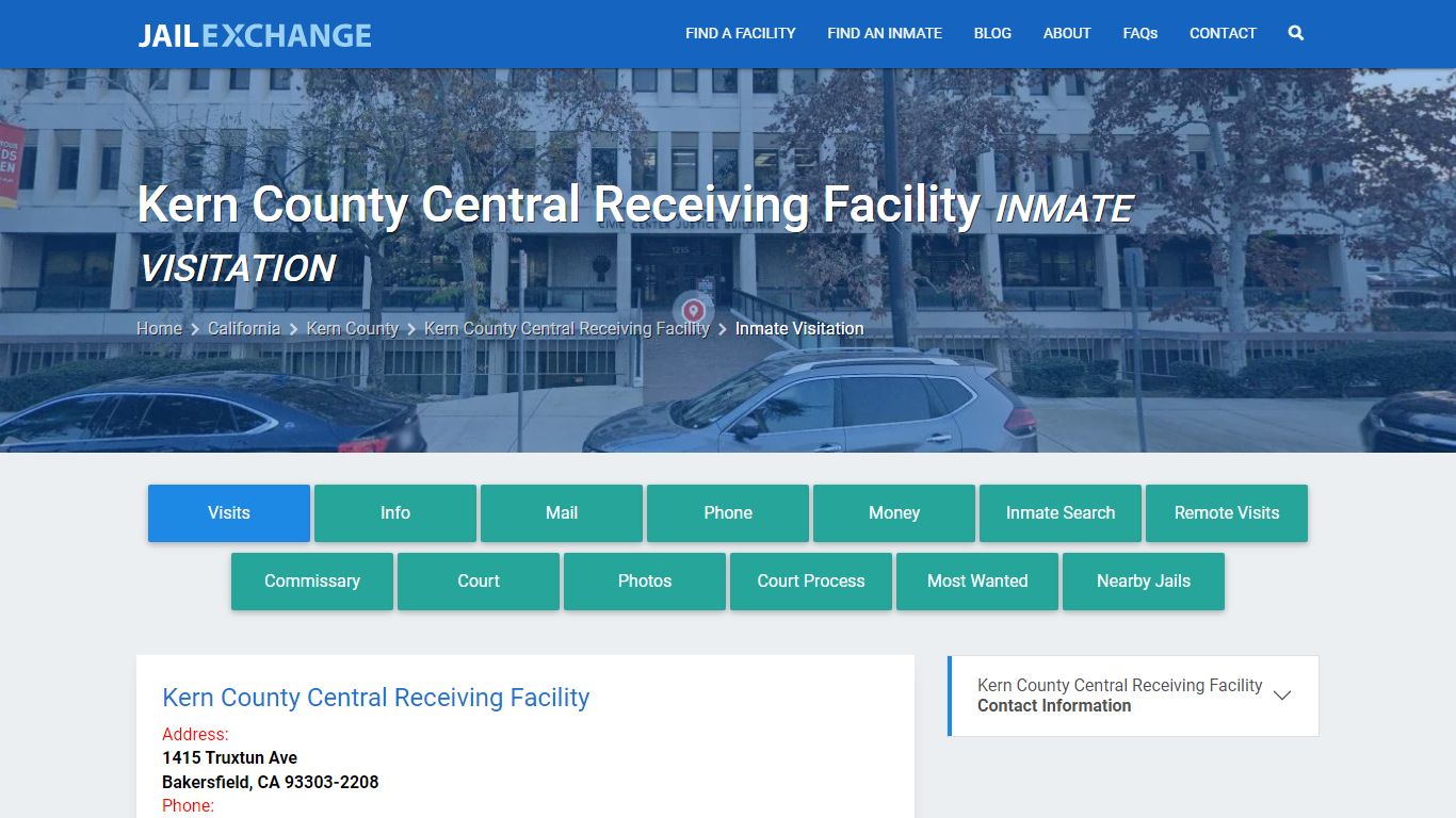 Kern County Central Receiving Facility Inmate Visitation - Jail Exchange